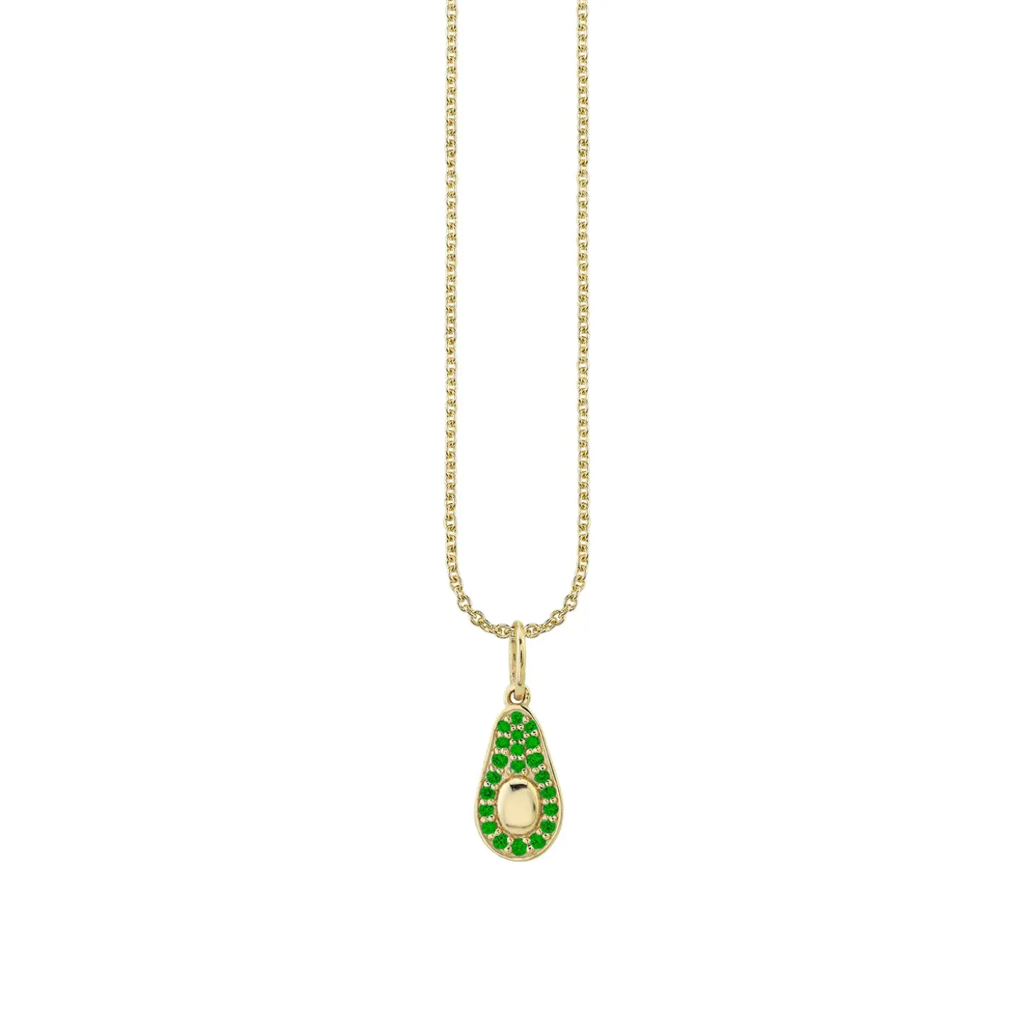 Gold & Emerald Avocado Charm