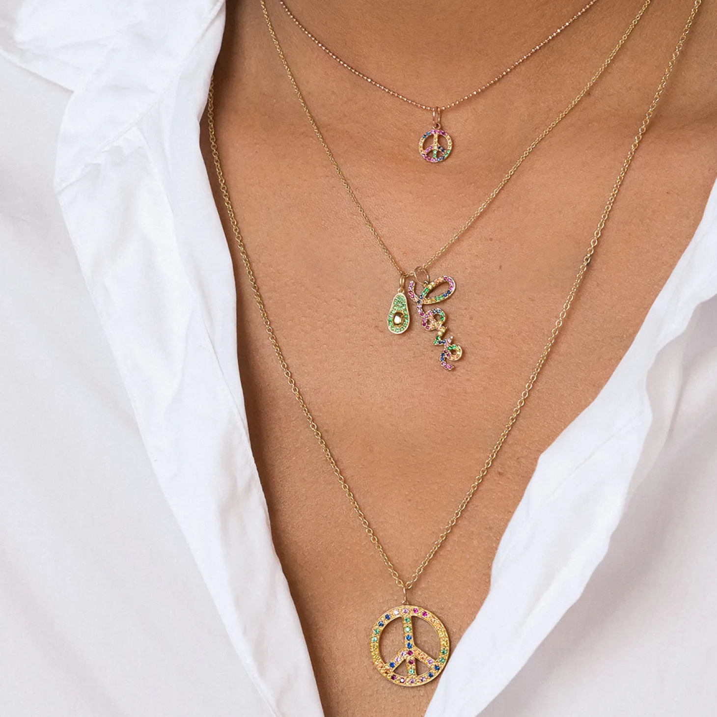 Gold & Emerald Avocado Charm