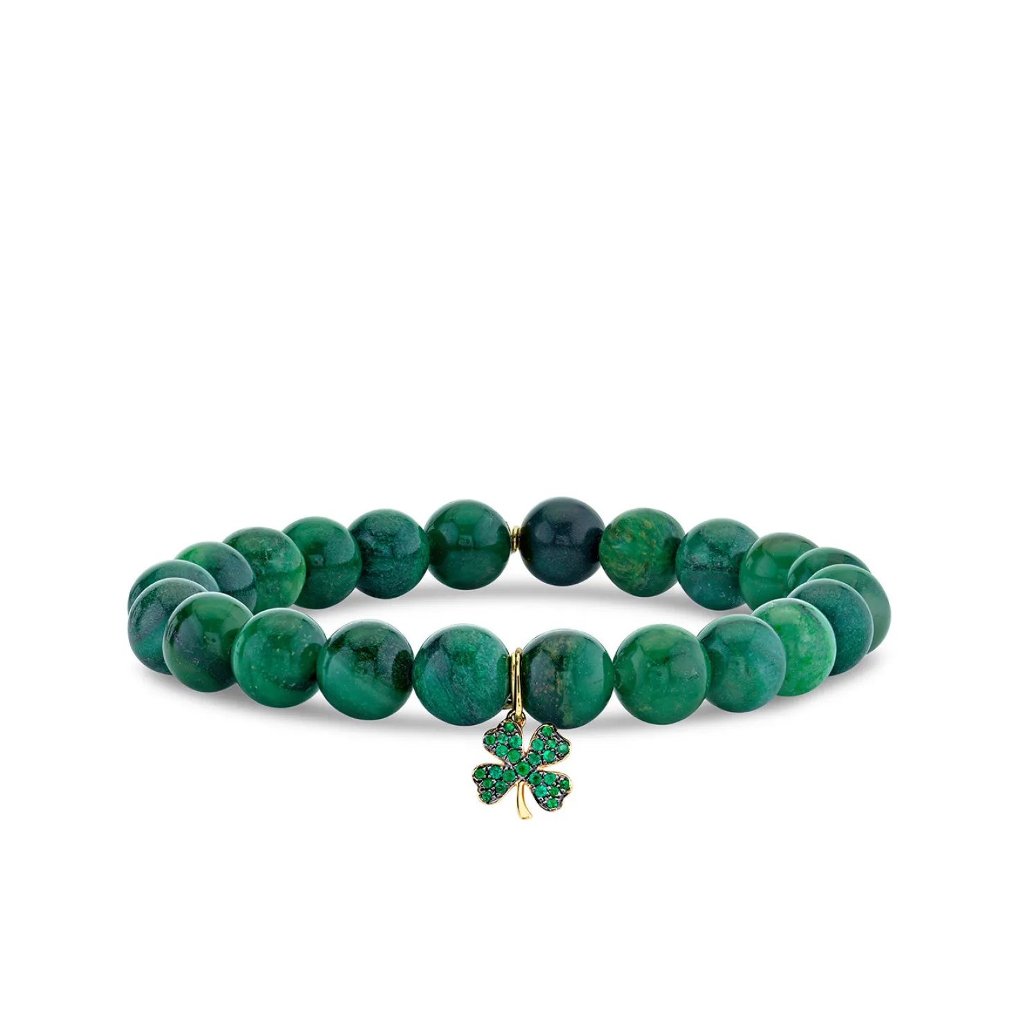 Gold & Emerald Clover on Verdite
