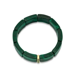 Gold & Emerald Single Row Spacer On Malachite