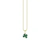 Gold & Emerald Small Clover Charm