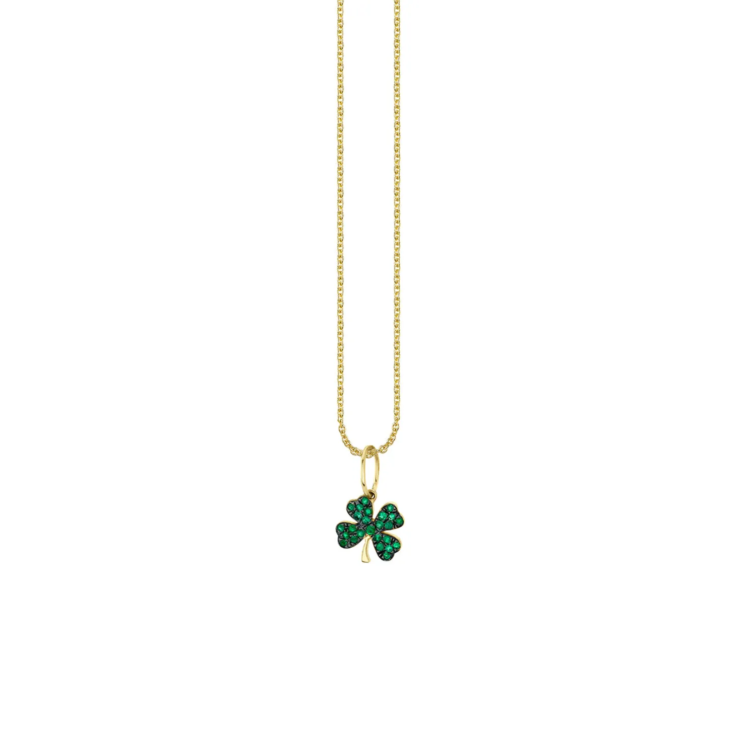 Gold & Emerald Small Clover Charm