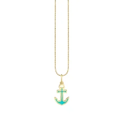 Gold & Enamel Anchor Charm