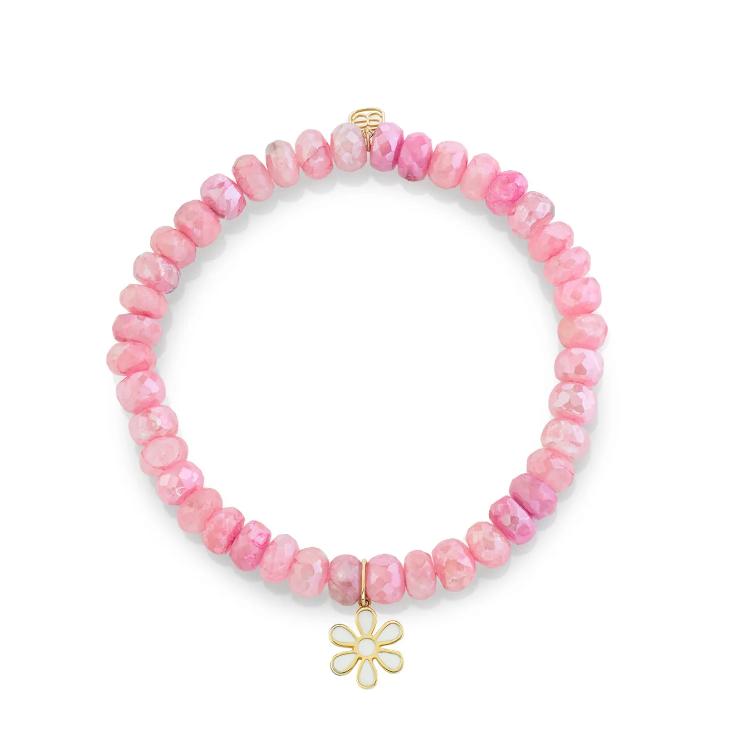 Gold & Enamel Daisy on Mystic Pink Grapolite