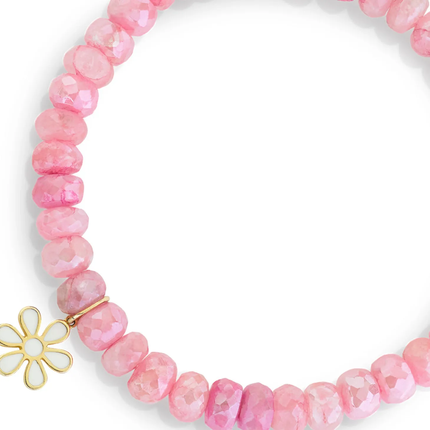 Gold & Enamel Daisy on Mystic Pink Grapolite