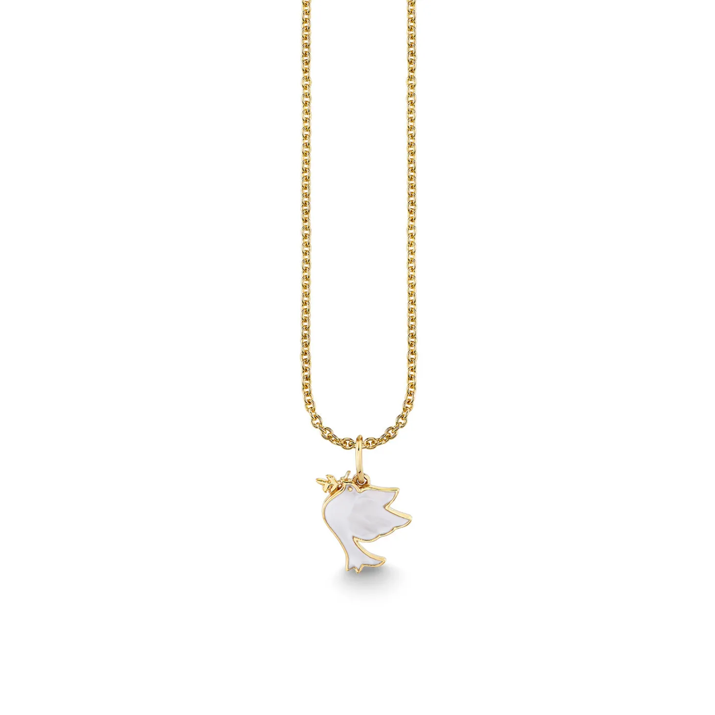 Gold & Enamel Dove Charm