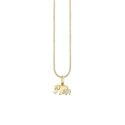 Gold & Enamel Elephant Family Charm
