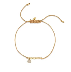 Gold & Enamel Happy Face Cord Bracelet
