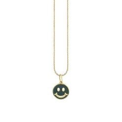 Gold & Enamel Happy Face Charm