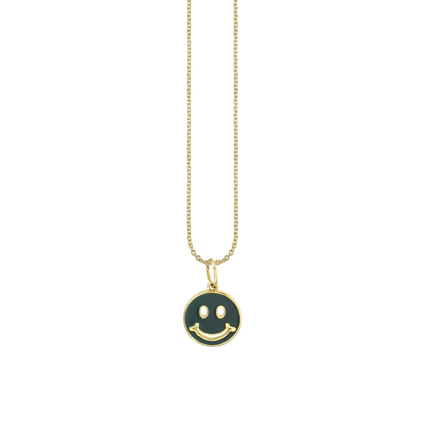 Gold & Enamel Happy Face Charm
