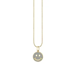 Gold & Enamel Happy Face Charm