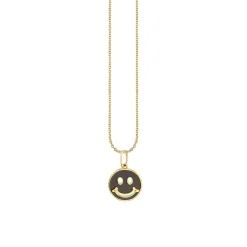 Gold & Enamel Happy Face Charm
