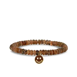Gold & Enamel Happy Face on Andalusite