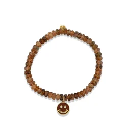 Gold & Enamel Happy Face on Andalusite