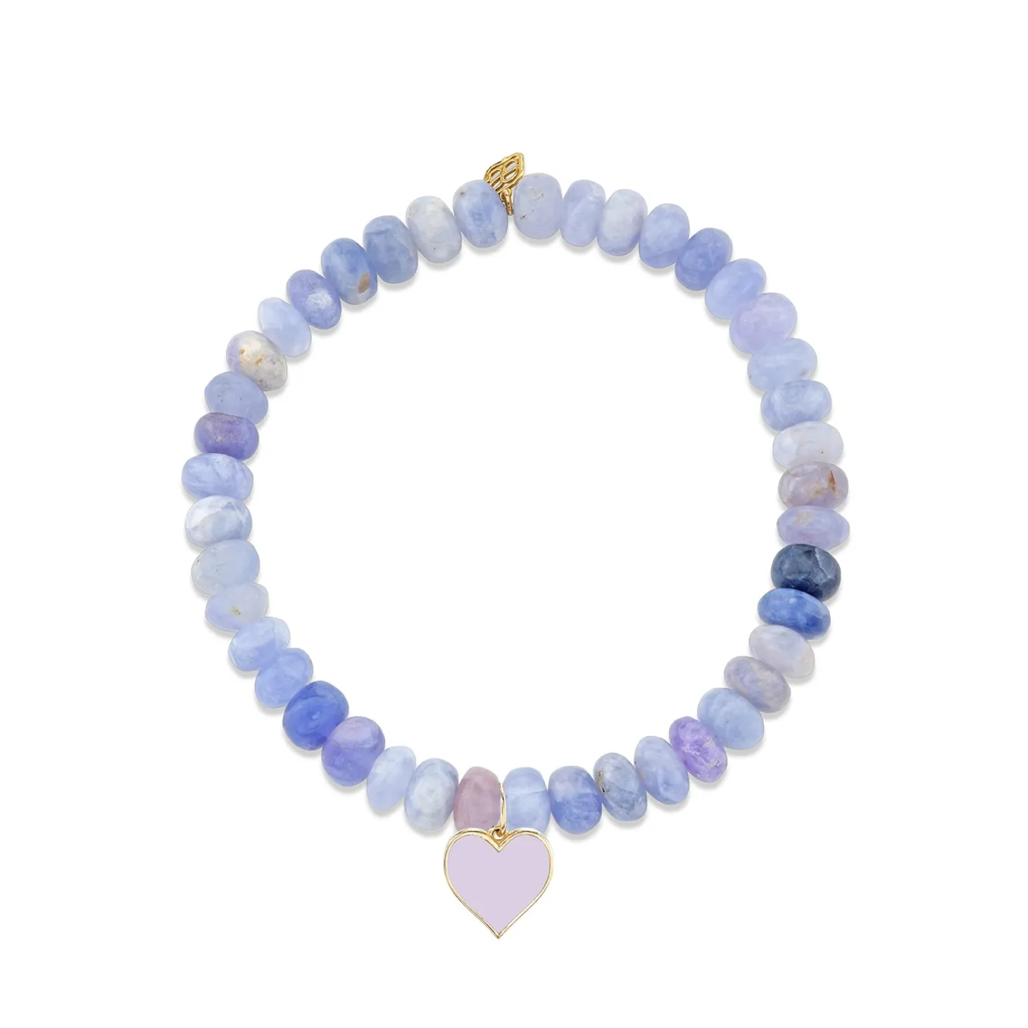 Gold & Enamel Heart on Hackmanite