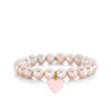 Gold & Enamel Heart on Natural Pink Pearls