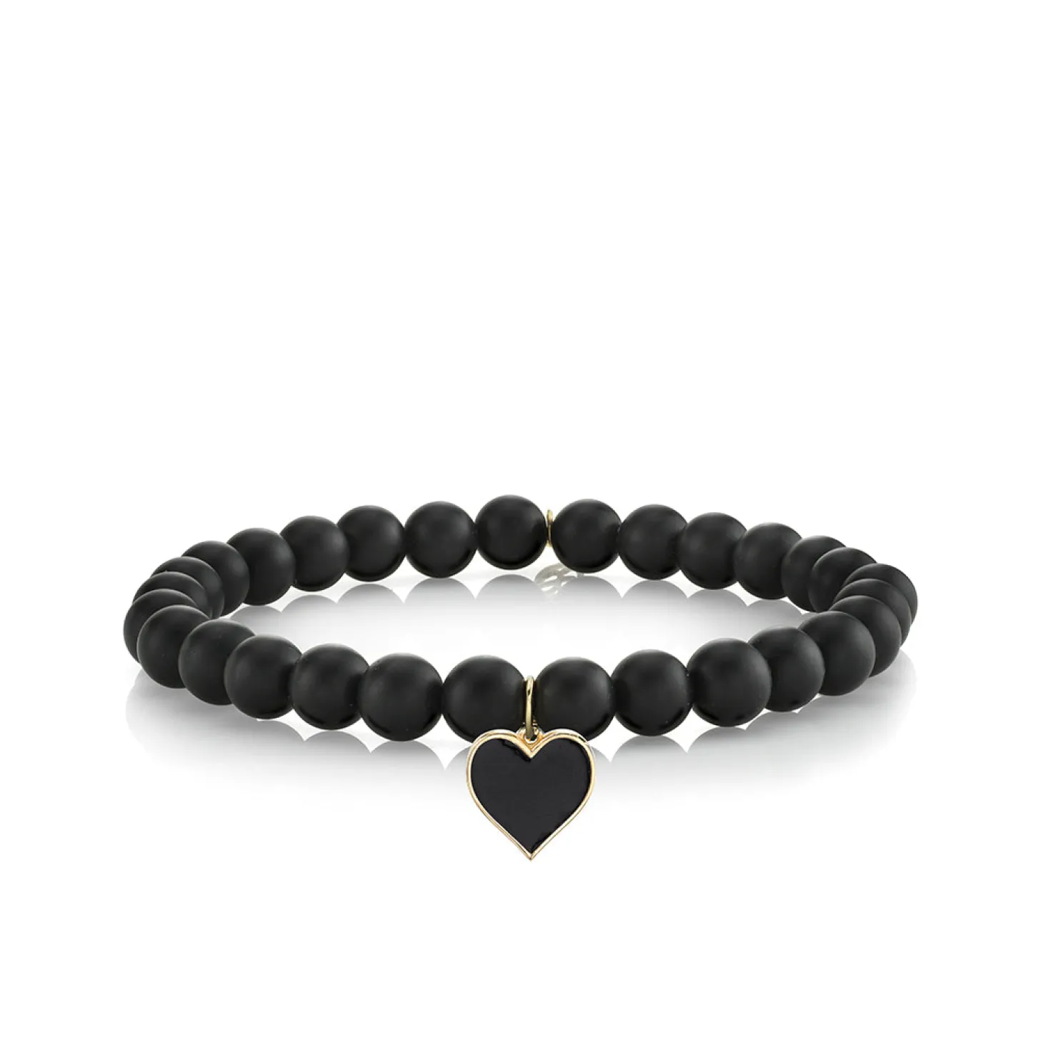 Gold & Enamel Heart on Onyx