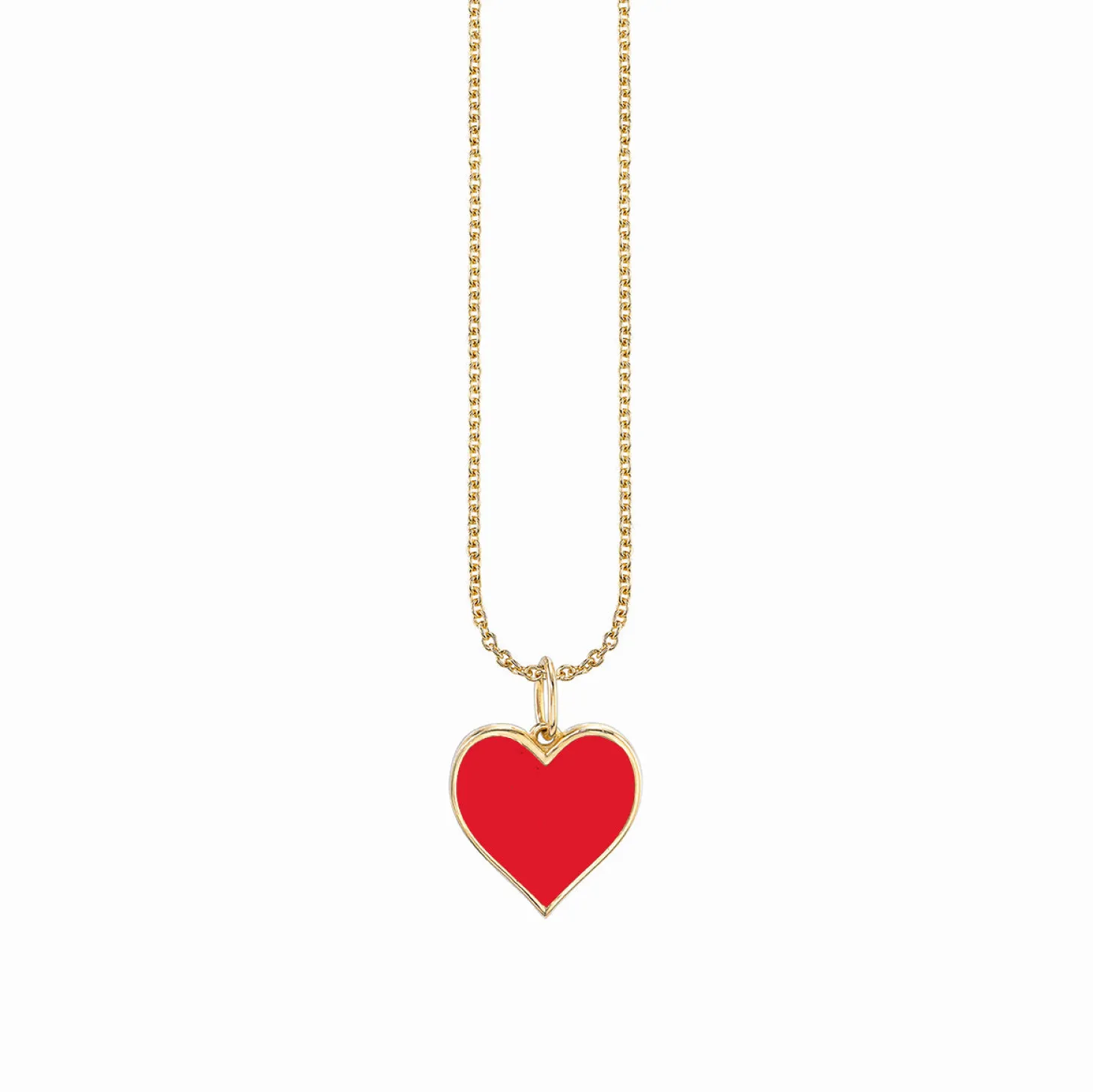 Gold & Enamel Large Heart Charm