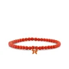Gold & Enamel Mini Butterfly on Red Bamboo Coral