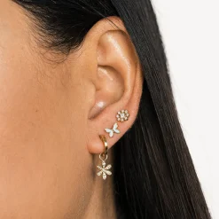 Gold & Enamel Mini Butterfly Stud