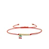 Gold & Enamel Mini Cherry Cord Bracelet