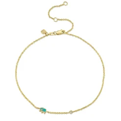Gold & Enamel Mini Elephant Anklet