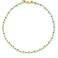 Gold & Enamel Mini Eye Anklet
