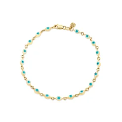 Gold & Enamel Mini Eye Bracelet