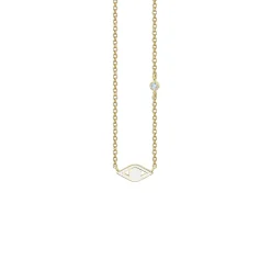 Gold & Enamel Mini Eye Necklace