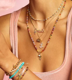 Gold & Enamel Mini Eye Necklace