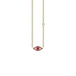 Gold & Enamel Mini Eye Necklace