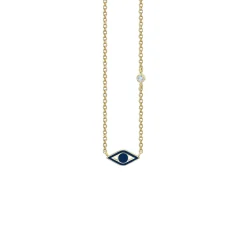 Gold & Enamel Mini Eye Necklace