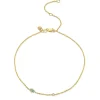 Gold & Enamel Mini Hamsa Anklet