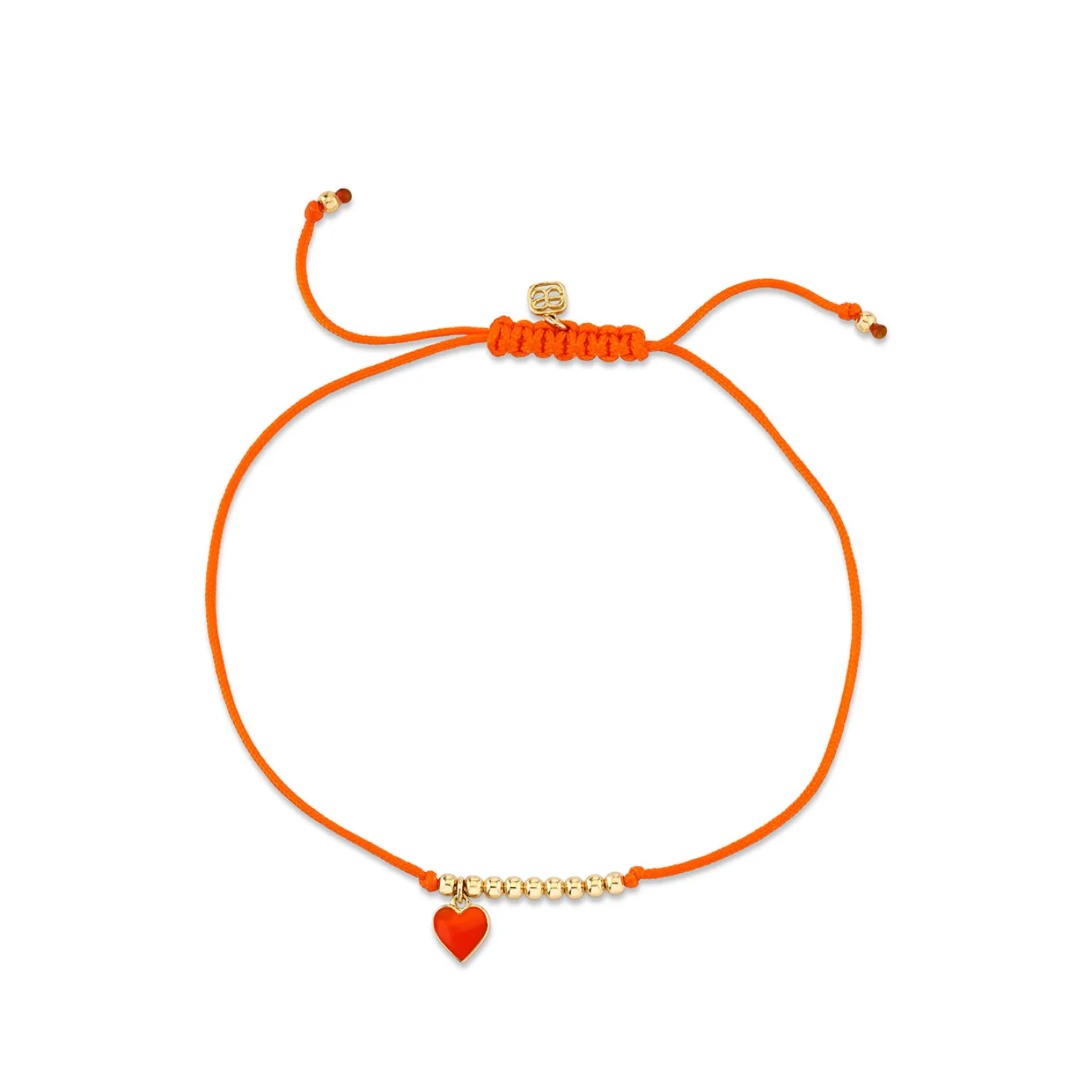 Gold & Enamel Mini Heart Cord Bracelet
