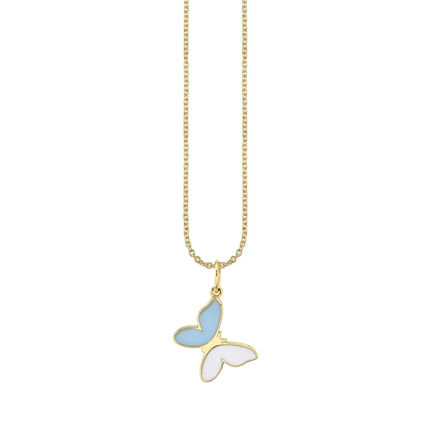 Gold & Enamel Small Butterfly Charm