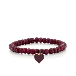 Gold & Enamel Small Heart on Ruby