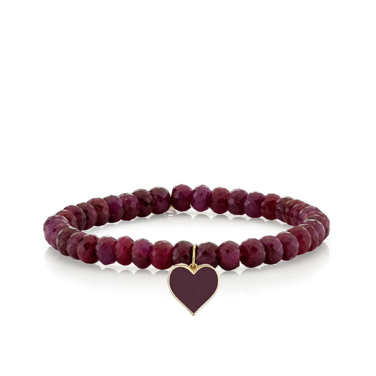 Gold & Enamel Small Heart on Ruby
