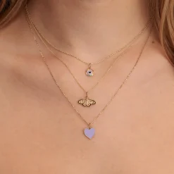Gold & Enamel Small Heart Charm