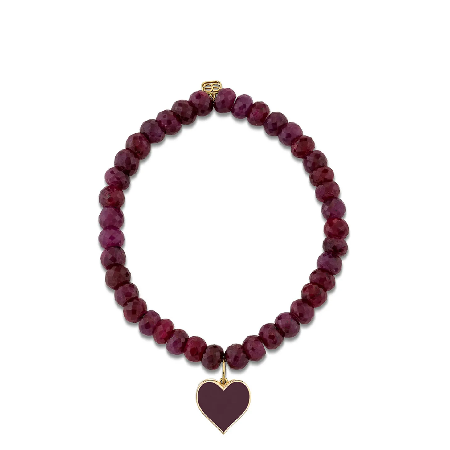 Gold & Enamel Small Heart on Ruby