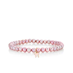 Gold & Enamel Tiny Chai on Rose Pearls