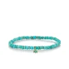 Gold & Enamel Tiny Elephant on Turquoise