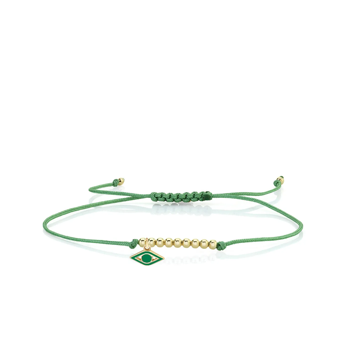 Gold & Enamel Tiny Eye Cord Bracelet