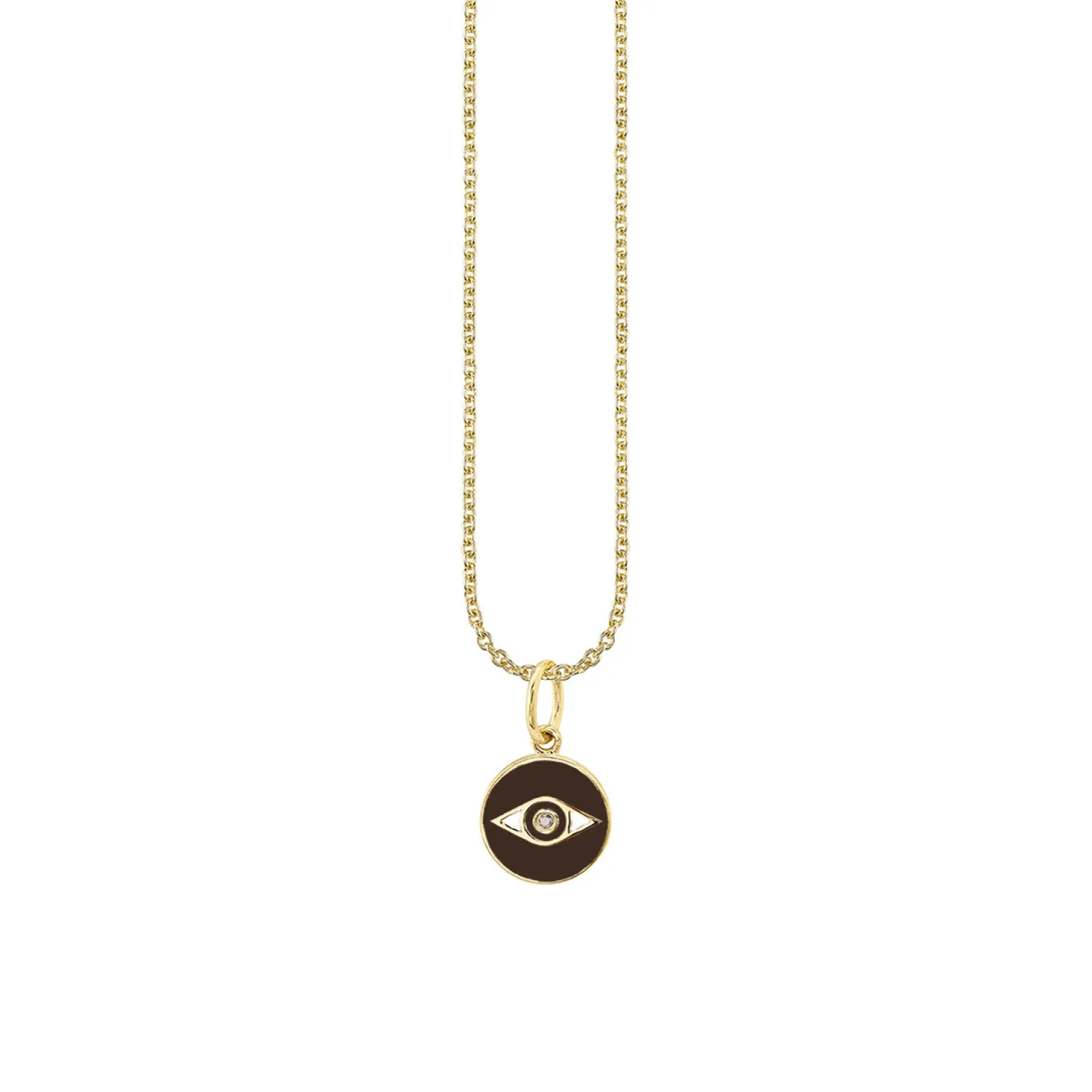 Gold & Enamel Tiny Eye Medallion Charm