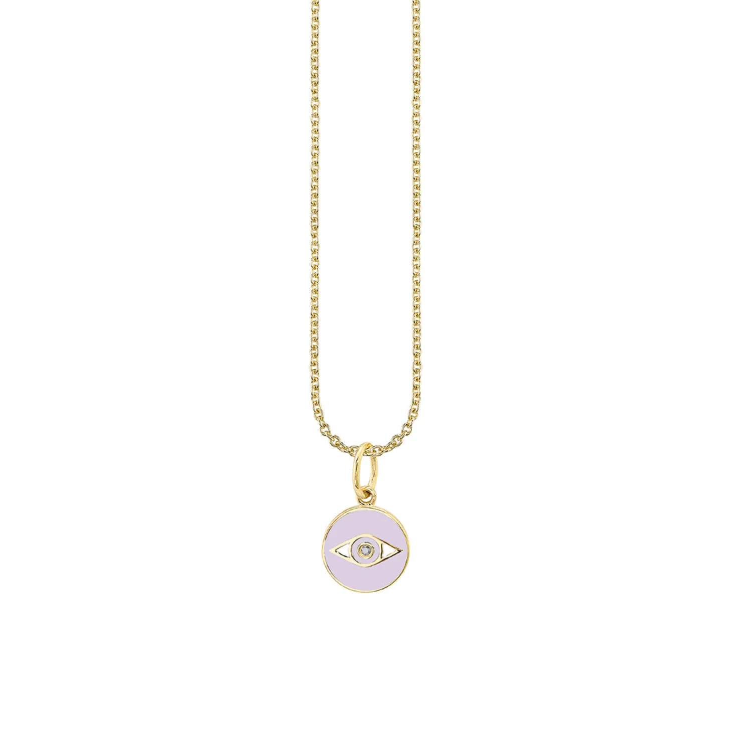 Gold & Enamel Tiny Eye Medallion Charm