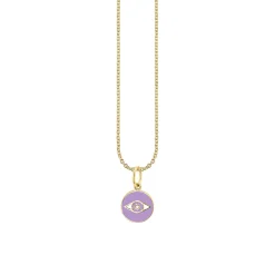 Gold & Enamel Tiny Eye Medallion Charm