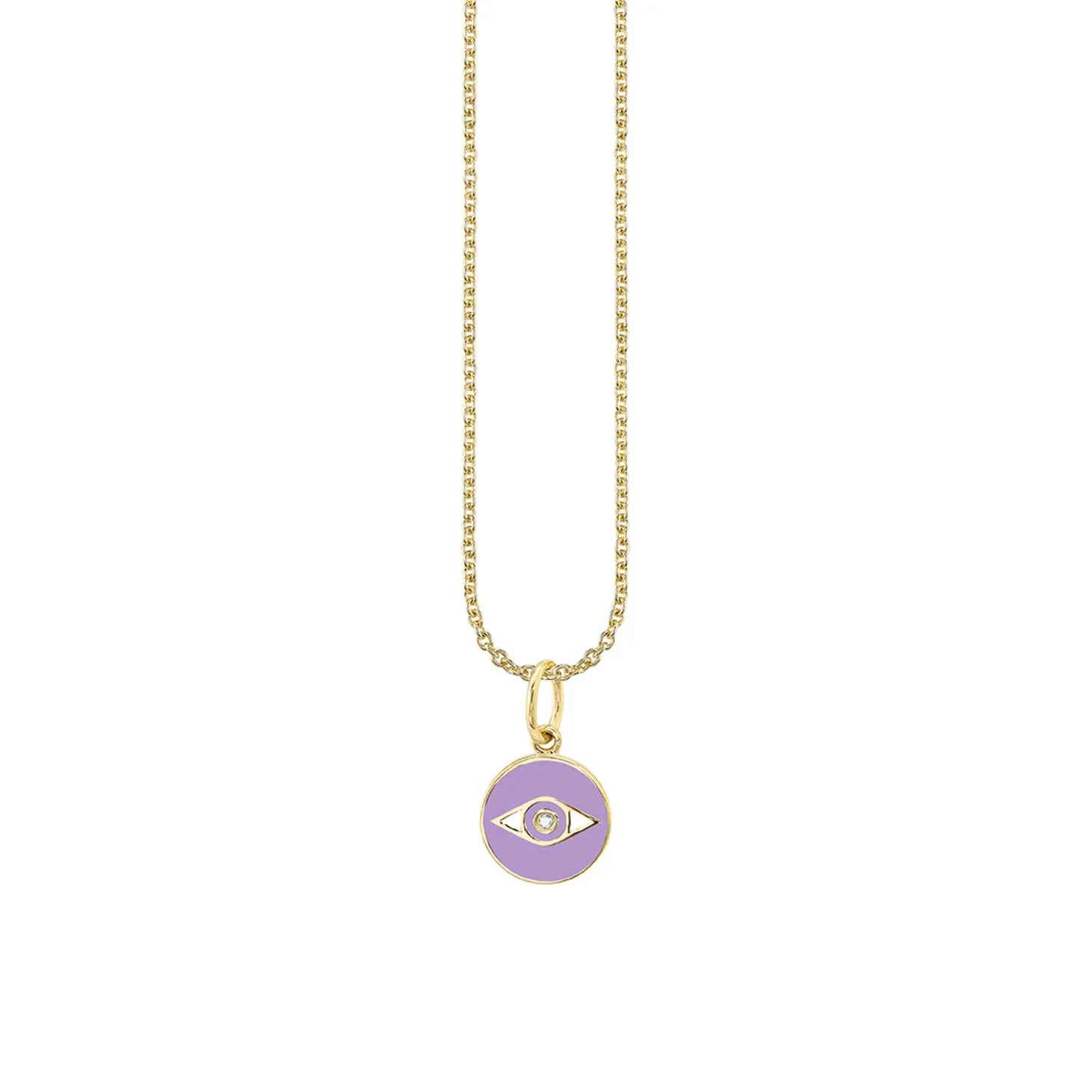 Gold & Enamel Tiny Eye Medallion Charm