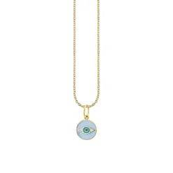 Gold & Enamel Tiny Eye Medallion Charm
