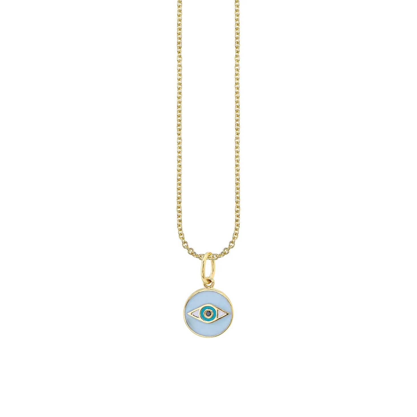 Gold & Enamel Tiny Eye Medallion Charm
