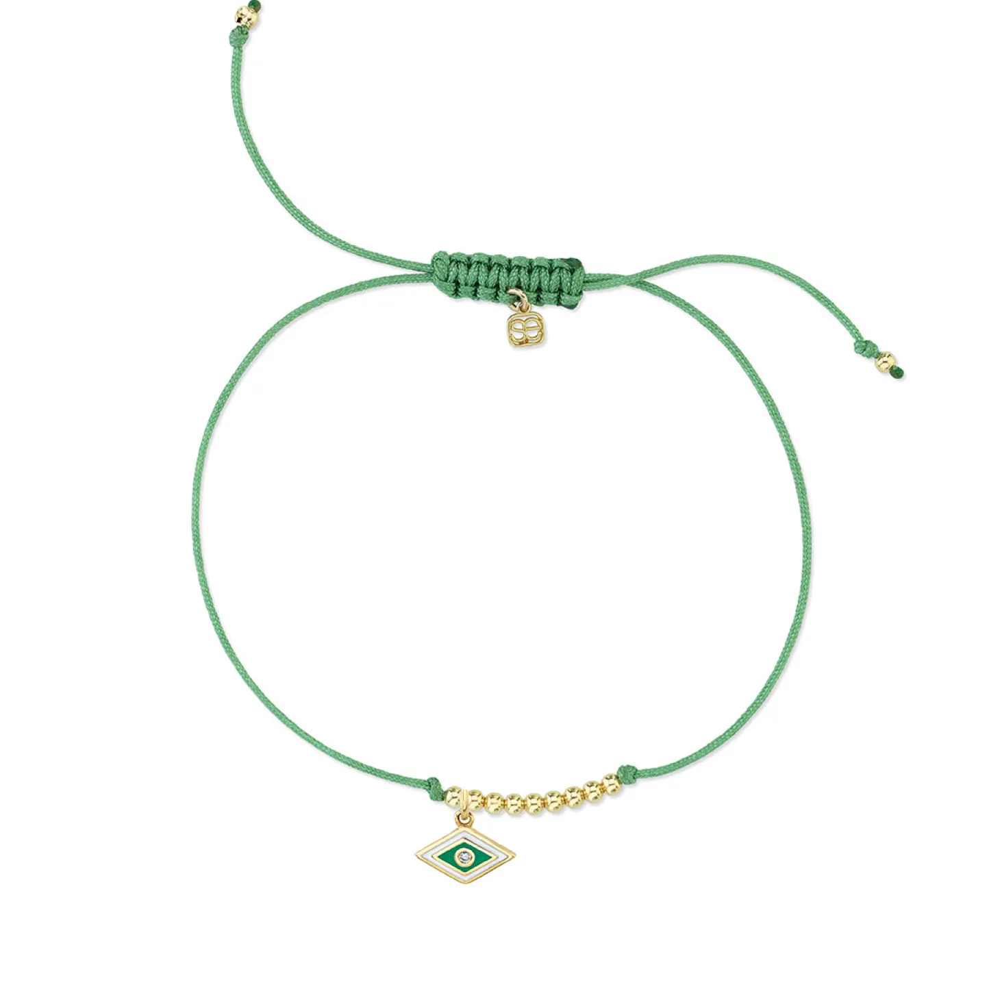 Gold & Enamel Tiny Groovy Eye Cord Bracelet