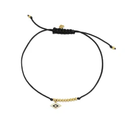 Gold & Enamel Tiny Groovy Eye Cord Bracelet